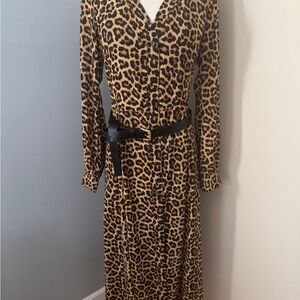 Michael Kors Animal Print Long Sleeve Dress